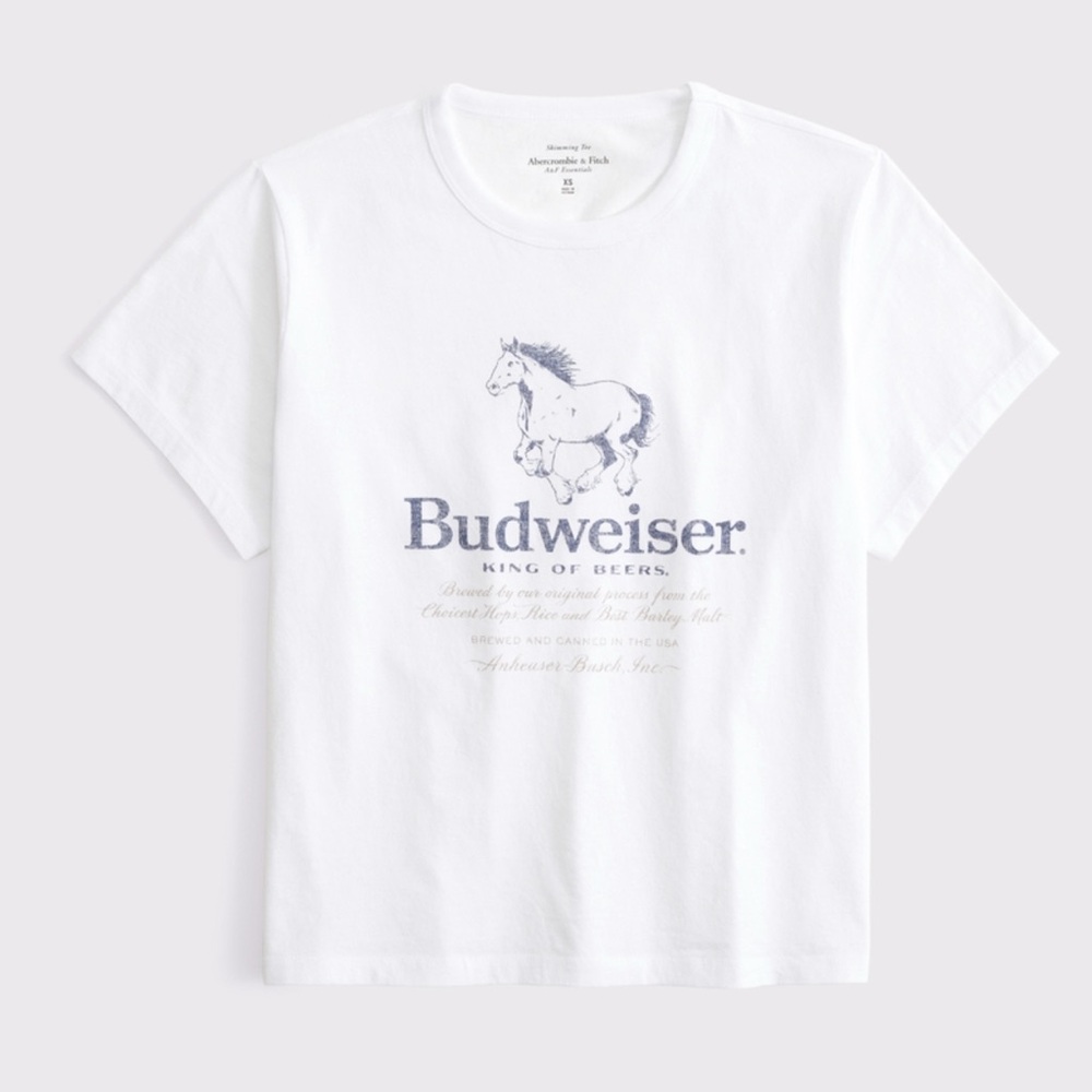 Abercrombie & Fitch White Tee with Horse Graphic